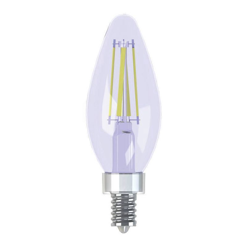 slide 2 of 4, GE Reveal HD+ 40W Replacement LED Light Bulbs Decorative Blunt Tip Candelabra Base Clear, 2 ct