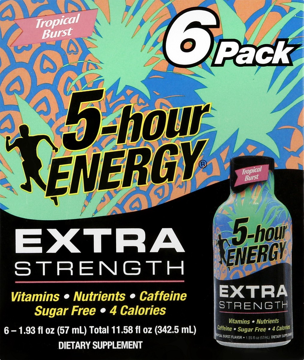 slide 3 of 9, 5-hour Energy, Extra Strength, Tropical Burst, 6 ct