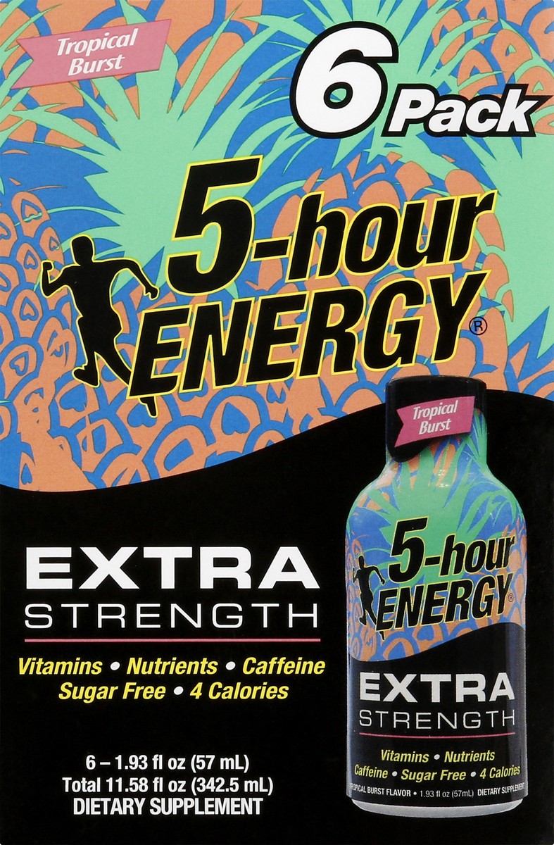 slide 5 of 9, 5-hour Energy, Extra Strength, Tropical Burst, 6 ct