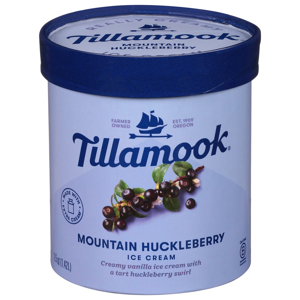 slide 1 of 5, Tillamook Mountain Huckleberry Ice Cream 1.5 qt, 1.5 qt