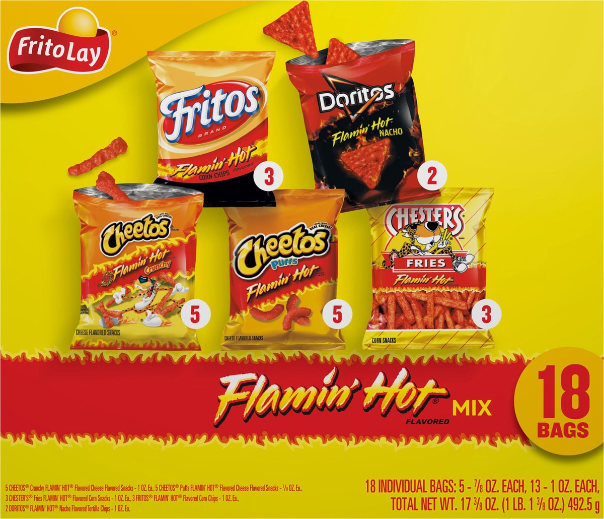 slide 5 of 13, Frito-Lay Snack Mix, Flamin' Hot Flavored, 18 ct