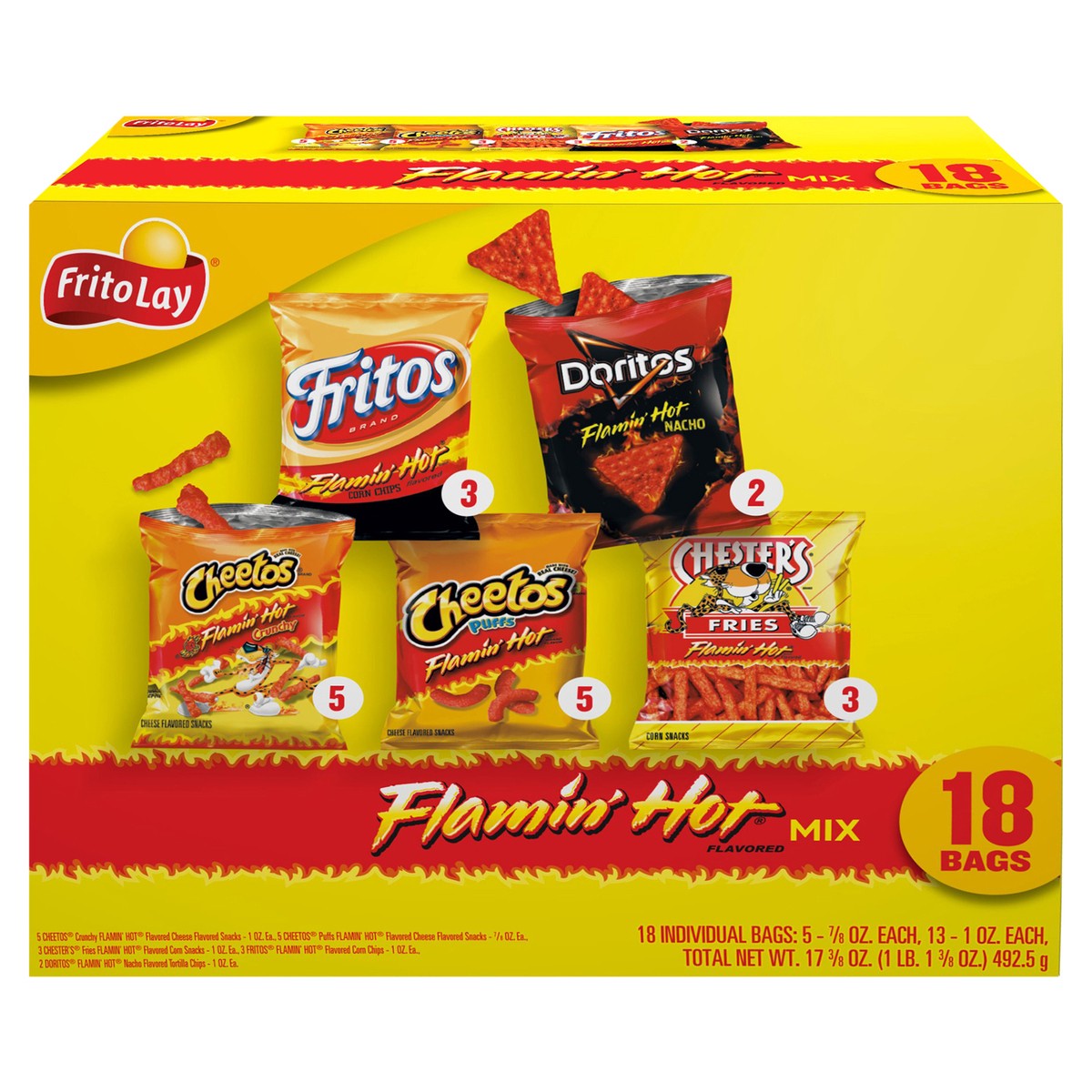 slide 10 of 13, Frito-Lay Snack Mix, Flamin' Hot Flavored, 18 ct