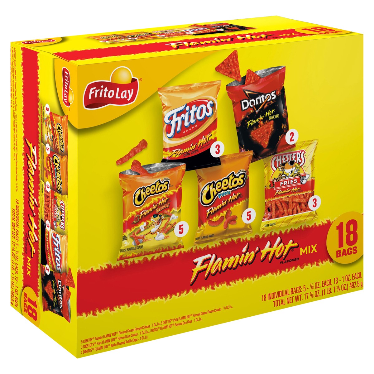 slide 2 of 13, Frito-Lay Snack Mix, Flamin' Hot Flavored, 18 ct
