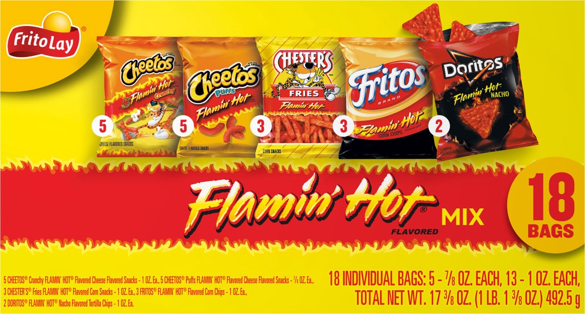 slide 11 of 13, Frito-Lay Snack Mix, Flamin' Hot Flavored, 18 ct