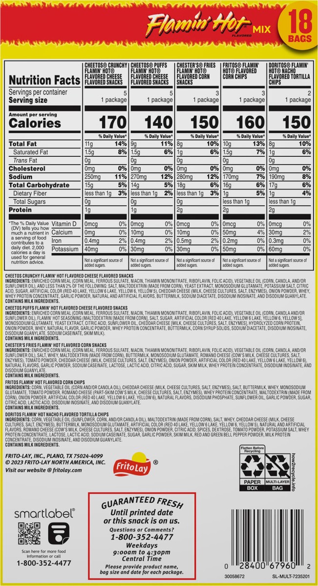 slide 3 of 13, Frito-Lay Snack Mix, Flamin' Hot Flavored, 18 ct