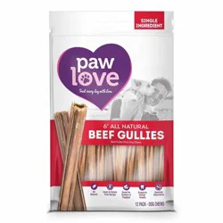 Paw Love 6" Beef Gullies Dog Treats - 12 pk