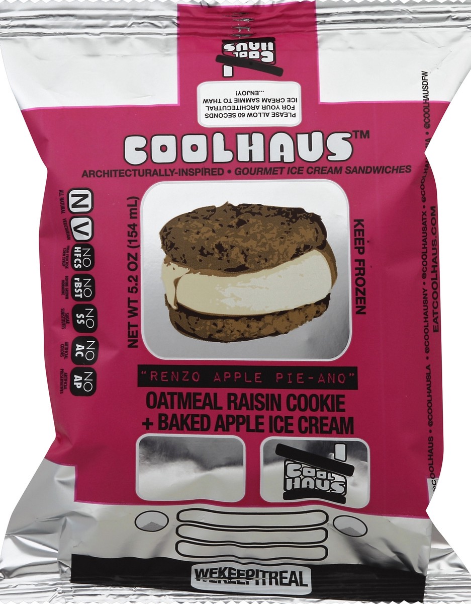 slide 5 of 5, Coolhaus Baked Apple Raisin Ice Cream Sandwich, 5.2 oz