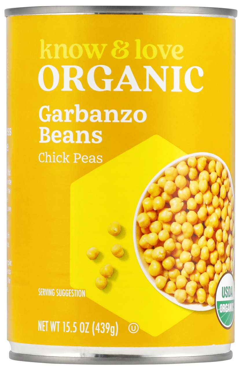 slide 1 of 1, know & love Organic Garbanzo Beans 15.5 Ounces, 15.5 oz