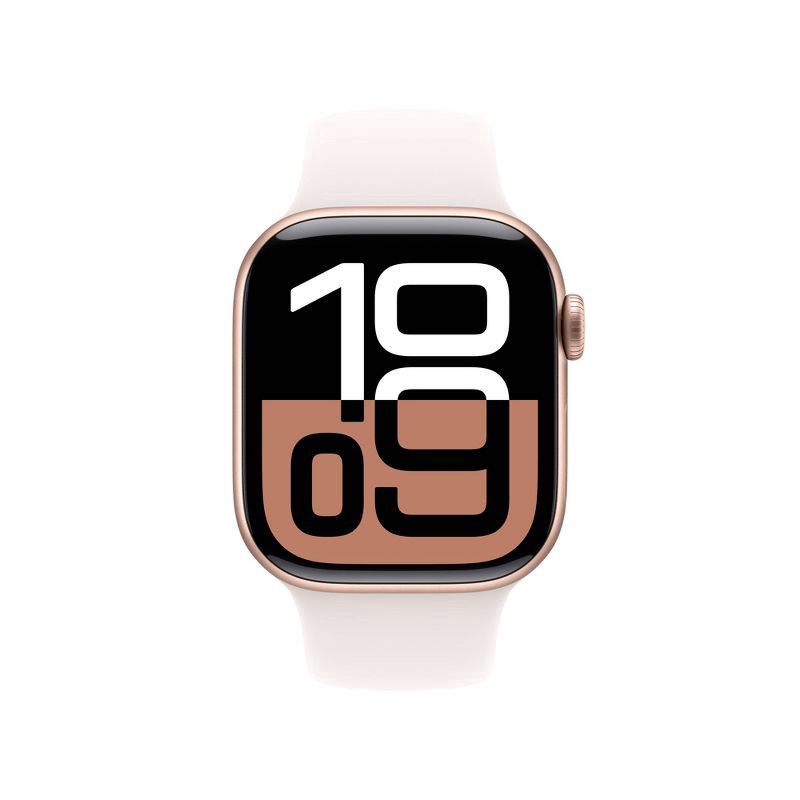 slide 2 of 10, Apple Watch Series 10 GPS 42mm Rose Gold Aluminum Case with Light Blush Sport Band - S/M, 1 ct
