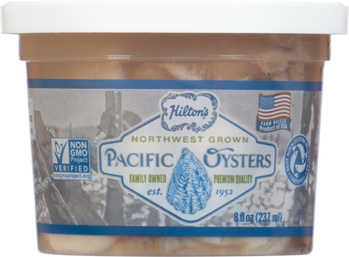 slide 1 of 9, Hilton's Small Pacific Oysters 8 fl oz, 8 fl oz