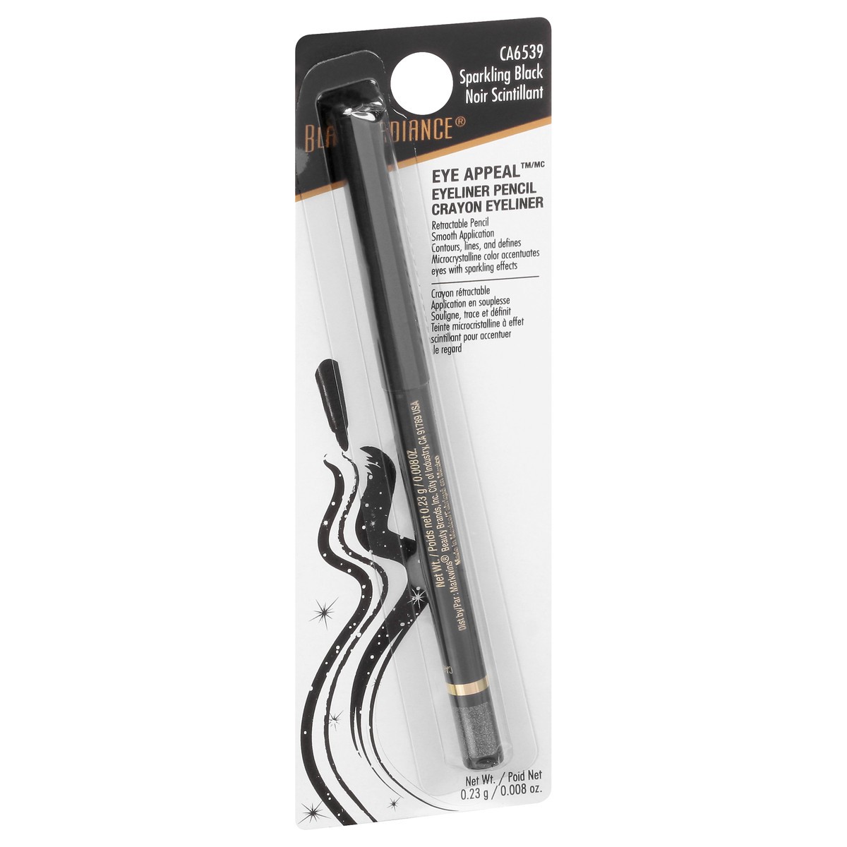 slide 2 of 12, Black Radiance Eye Appeal Sparkling Black CA6539 Eyeliner Pencil 0.23 gr, 0.23 g
