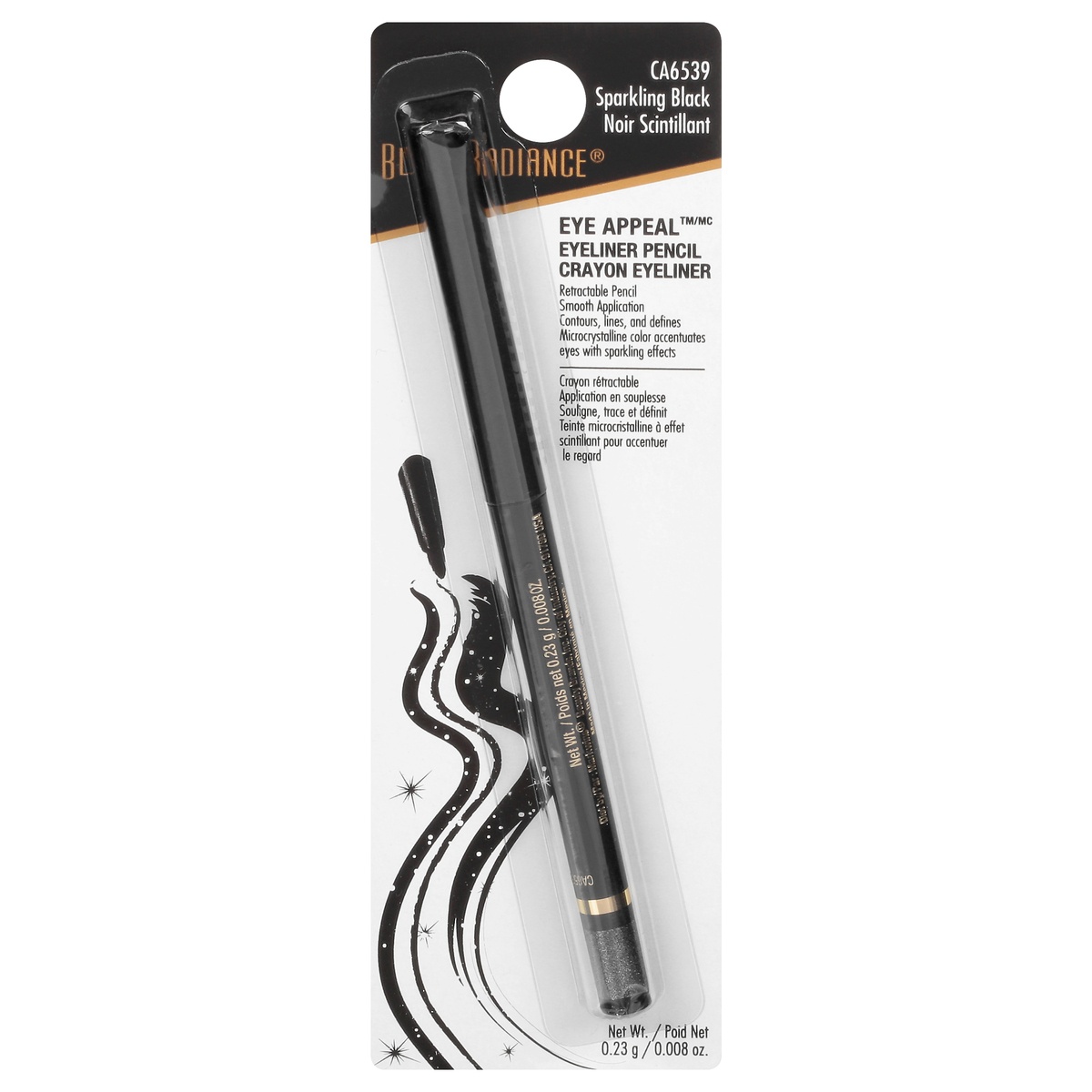 slide 1 of 1, Black Radiance Eyeliner Pencil, Sparkling Black CA6539, 0.23 grams