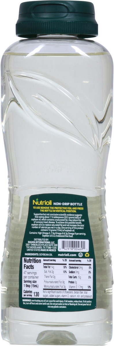 slide 9 of 14, Nutrioli Pure Soybean Oil 23.67 fl oz, 23.67 fl oz