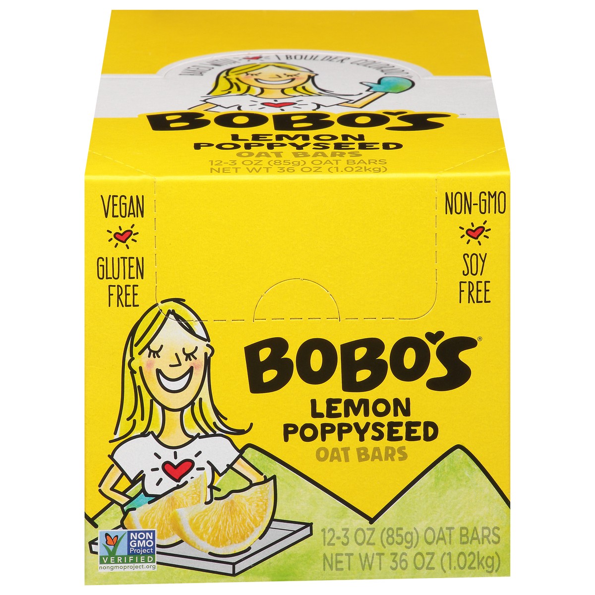 slide 1 of 1, Bobo's Lemon Poppyseed Oat Bars (Bulk), 12 ct; 3 oz