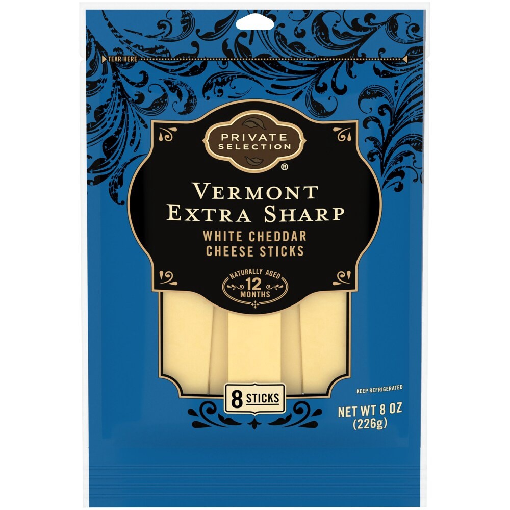 slide 2 of 3, Private Selection Vermont Extra Sharp White Cheddar Cheese Snacks, 8 ct; 8 oz