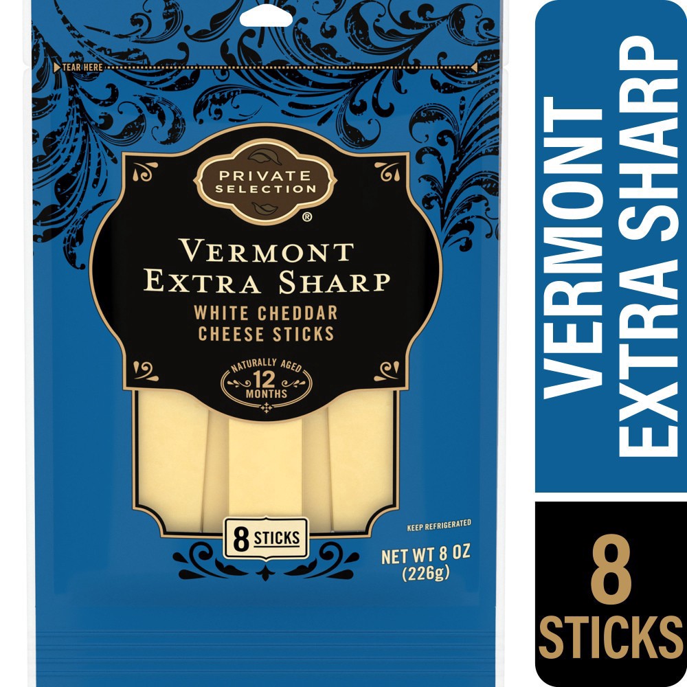 slide 1 of 3, Private Selection Vermont Extra Sharp White Cheddar Cheese Snacks, 8 ct; 8 oz