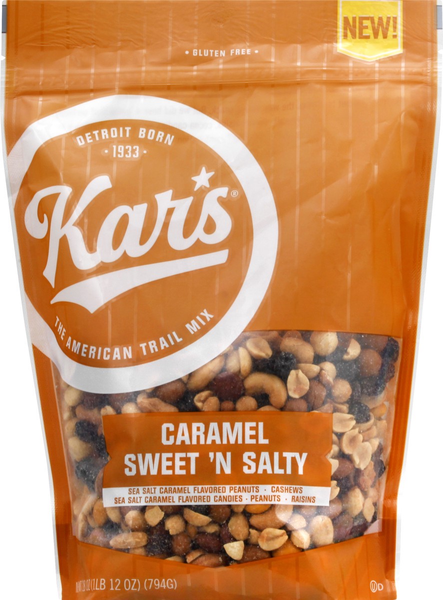 slide 1 of 13, Kar's Caramel Sweet'N Salty, 28 oz