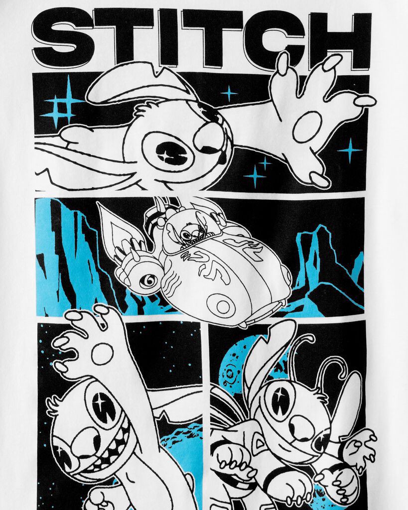 slide 3 of 4, Carter's Kid Disney© Lilo & Stitch Short-Sleeve Graphic Tee - White White 14, 1 ct