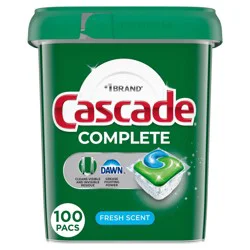 Cascade Fresh Scent Complete ActionPacs Dishwasher Detergents - 100ct