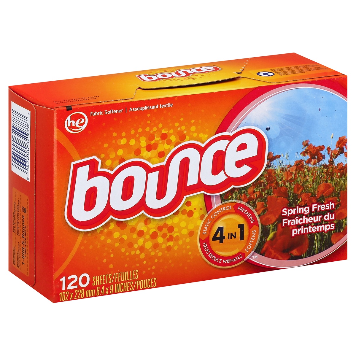 slide 1 of 1, Bounce Fabric Softener , 120 ct