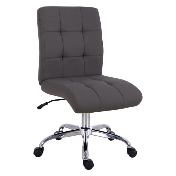 slide 2 of 4, Brenton Studio Dexie Quilted Fabric Low-Back Task Chair, Gray, 1 ct