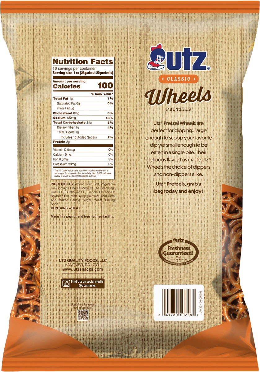 slide 7 of 7, Utz 16 oz Utz Classic Wheels Pretzels, 16 oz