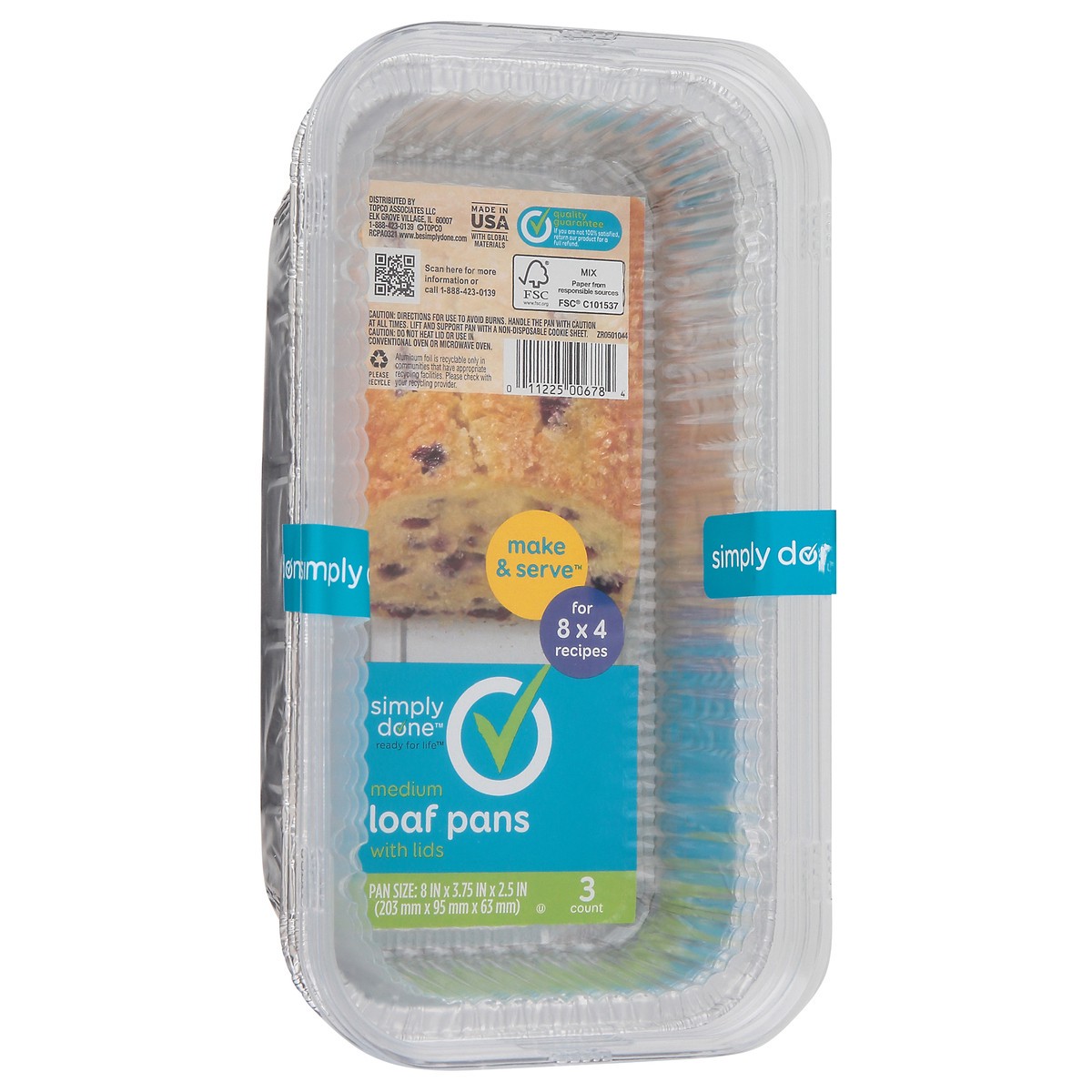 slide 9 of 9, Simply Done Loaf Pans with Lids Medium 3 ea, 3 ct