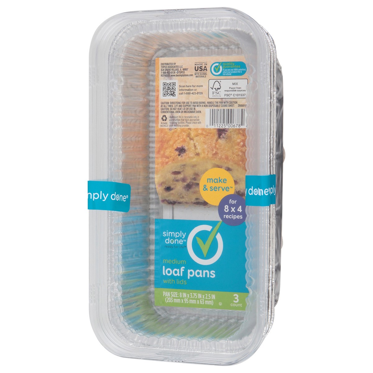 slide 7 of 9, Simply Done Loaf Pans with Lids Medium 3 ea, 3 ct