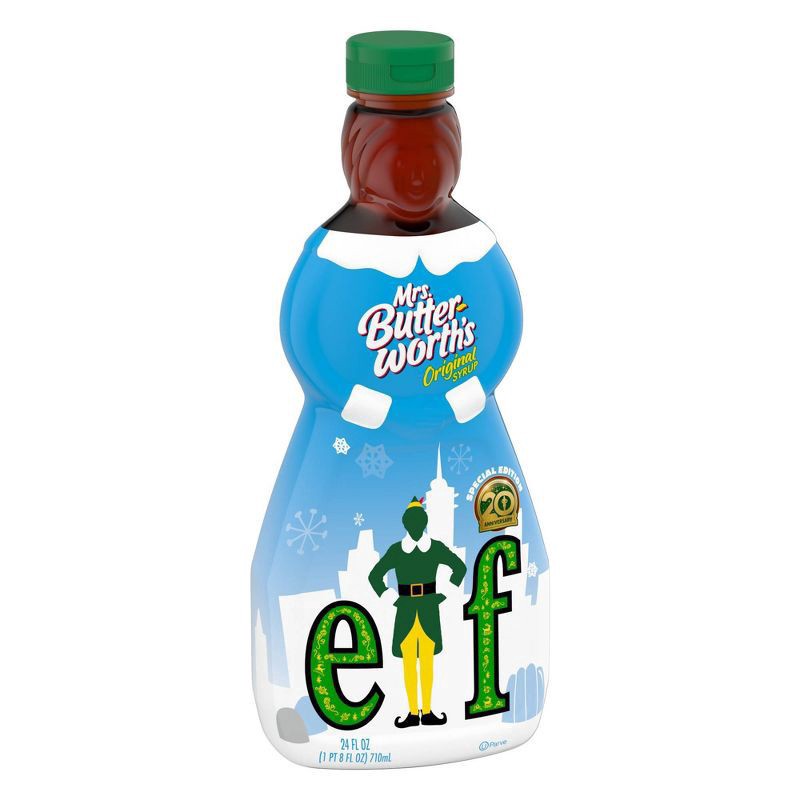 slide 3 of 8, Mrs. Butterworth's Original Pancake Syrup, Elf Movie Special Edition, 24 oz., 24 fl oz