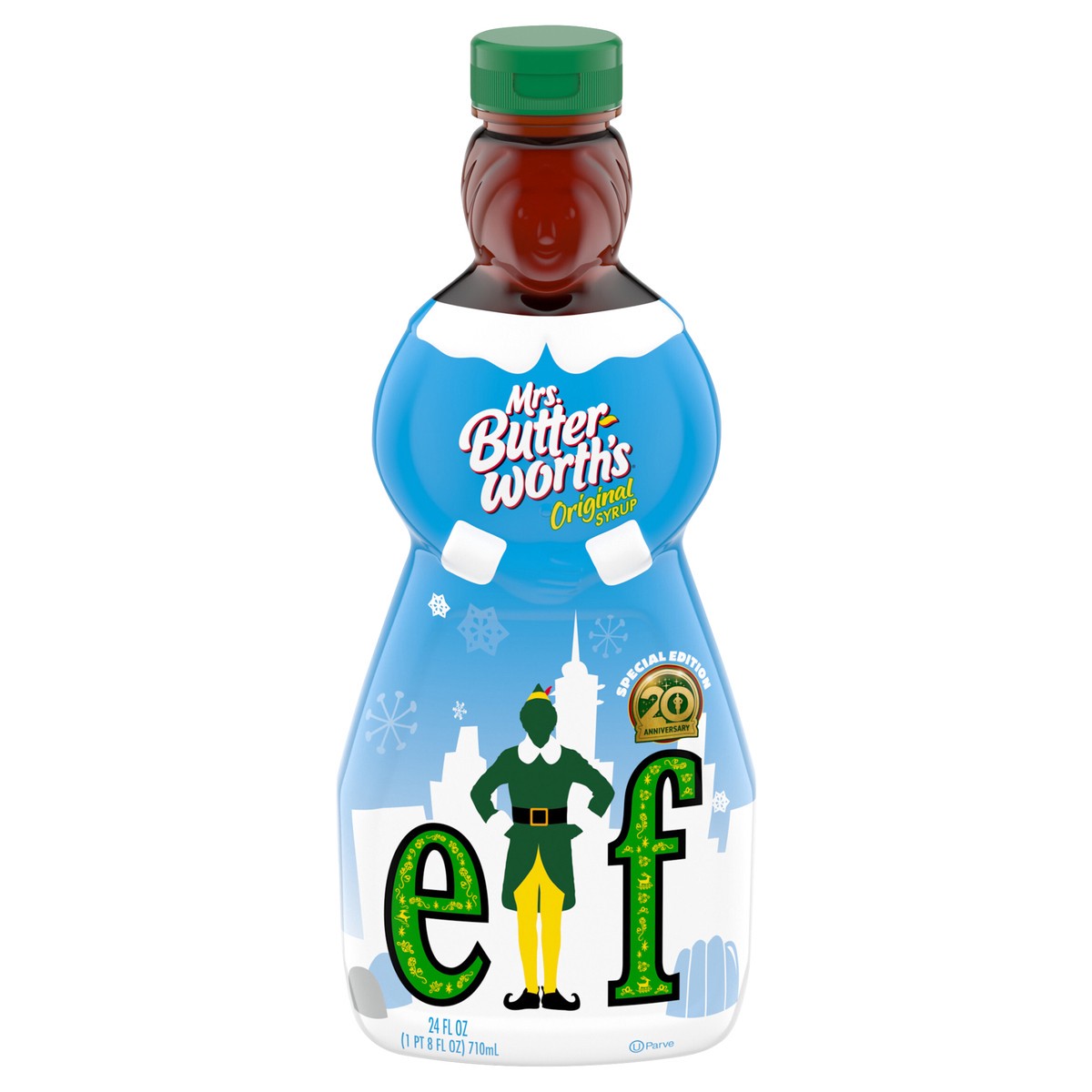 slide 1 of 8, Mrs. Butterworth's Original Pancake Syrup, Elf Movie Special Edition, 24 oz., 24 fl oz