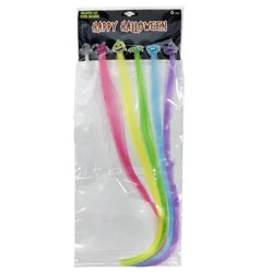 Halloween Glow in the Dark Faux Hair Clip, Neons, Assorted Colors, 6 Count