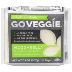 GO VEGGIE Style Singles Mozzarella Cheese Food Alternative - 12 ct