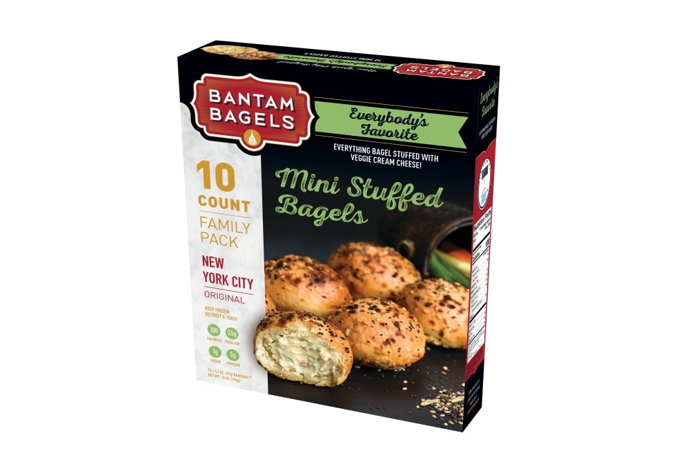 slide 1 of 1, Bantam Bagels New York City Original Mini Stuffed Everything Bagels With Veggie Cream Cheese, 13 oz