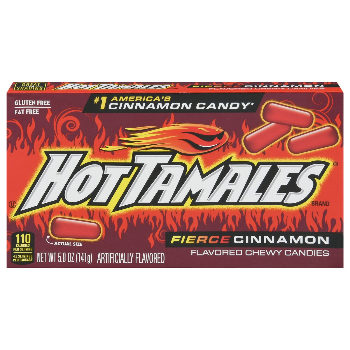 slide 1 of 10, Hot Tamales Fierce Cinnamon Candy, 5 oz