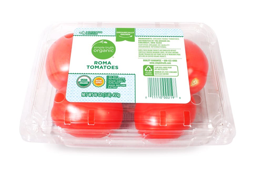 slide 2 of 3, Simple Truth Organic Roma Tomatoes, 16 oz