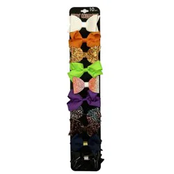 Halloween Hair Bows, Assorted Colors, 10 Count