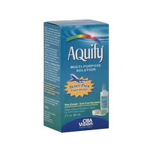 slide 1 of 1, Aquify Multi-Purpose Solution For Soft Contact Lenses Travel Size, 2 oz