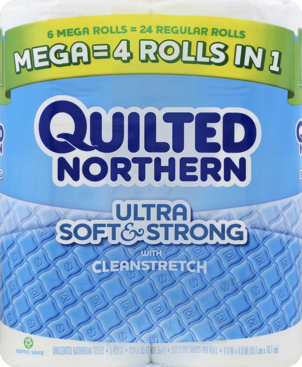 slide 4 of 4, Quilted Northern Ultra Soft & Strong With Cleanstretch Toilet Paper, 6 ct