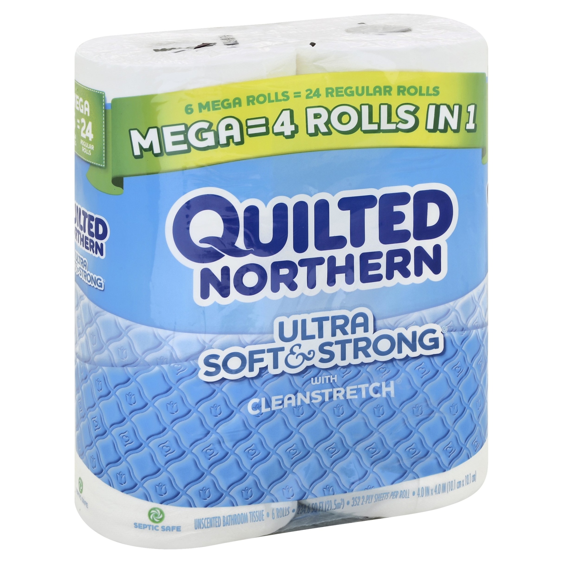 slide 1 of 4, Quilted Northern Ultra Soft & Strong With Cleanstretch Toilet Paper, 6 ct