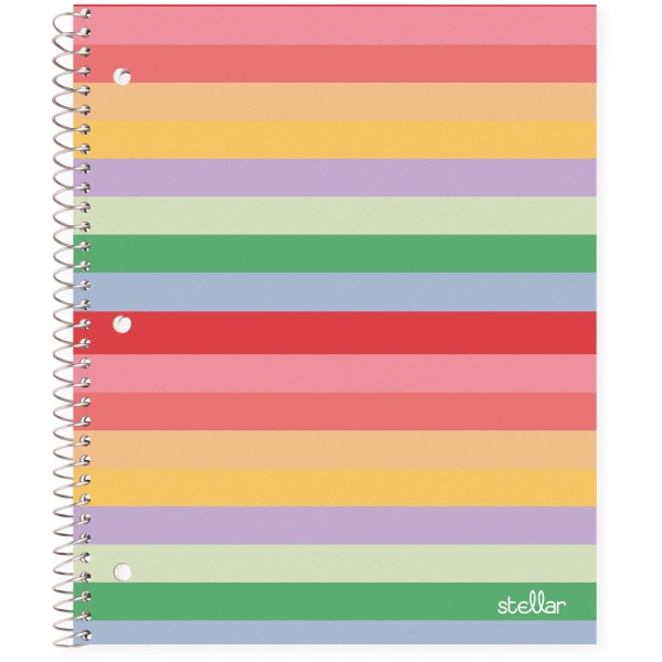 slide 1 of 3, Office Depot Brand Stellar Poly Notebook, 8-1/2'' X 11'', 1 Subject, College Ruled, 160 Pages (80 Sheets), Multicolor Stripes, 80 ct