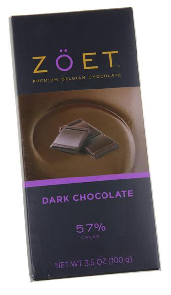 slide 1 of 1, Zöet 57% Cacao Dark Chocolate, 3.5 oz
