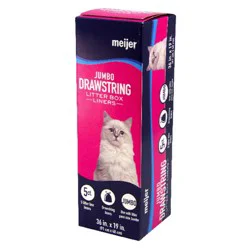Meijer Drawstring Litter Box Liners, Jumbo, 5 Ct