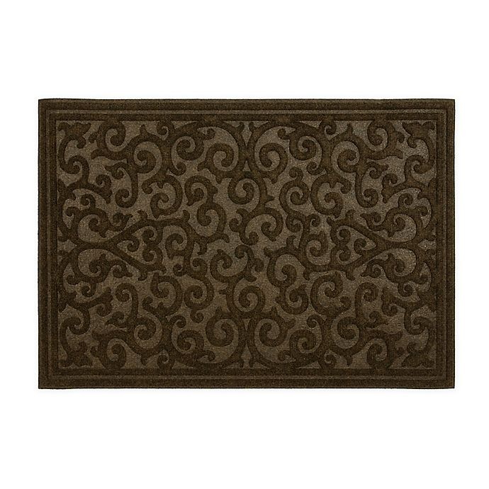 slide 1 of 1, Mohawk Home Impressions Scroll Utility Mat - Brown, 24 in x 36 in