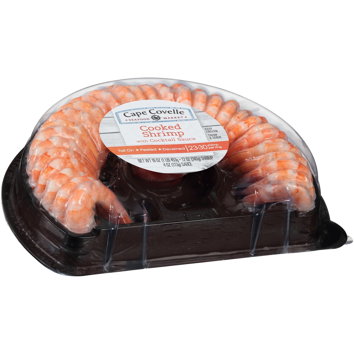 slide 3 of 14, Cape Covelle Seafood Market Cooked Shrimp with Cocktail Sauce 1 ea, 1 ct