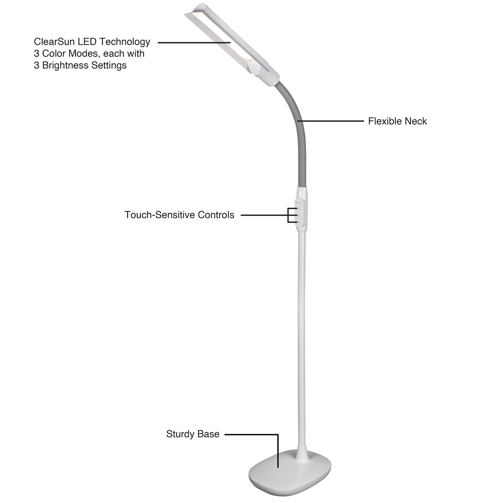 slide 10 of 10, OttLite Wingshade LED Floor Lamp, 8.19 in x 11 in