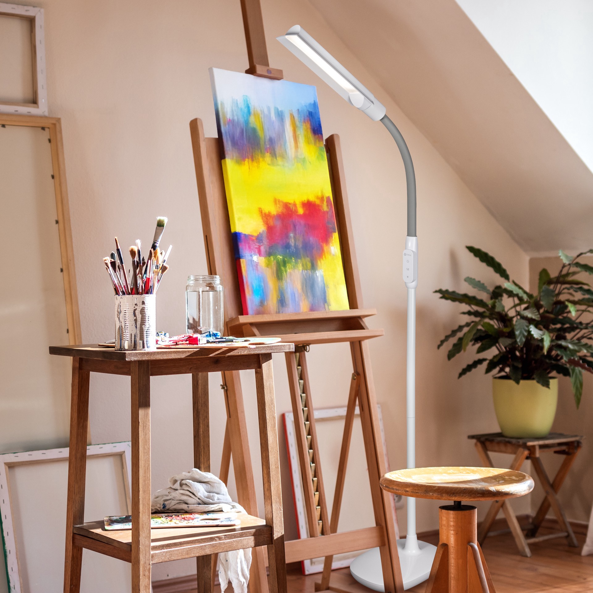 slide 4 of 10, OttLite Wingshade LED Floor Lamp, 8.19 in x 11 in