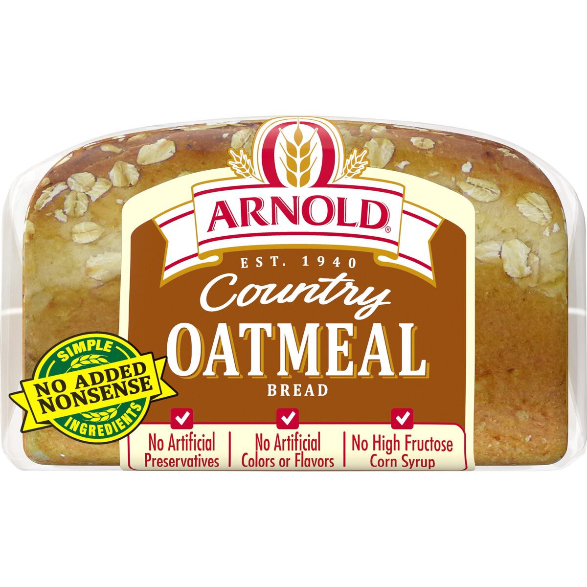 slide 6 of 7, Arnold Country Oatmeal Bread 24oz, 24 oz