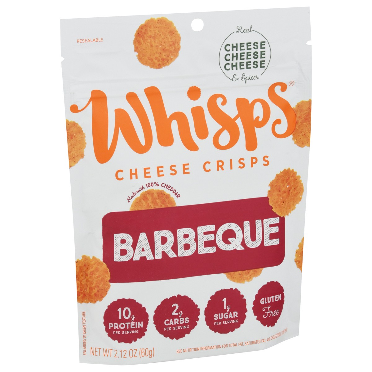 slide 8 of 9, Whisps® bacon BBQ cheese crisps, 2.12 oz