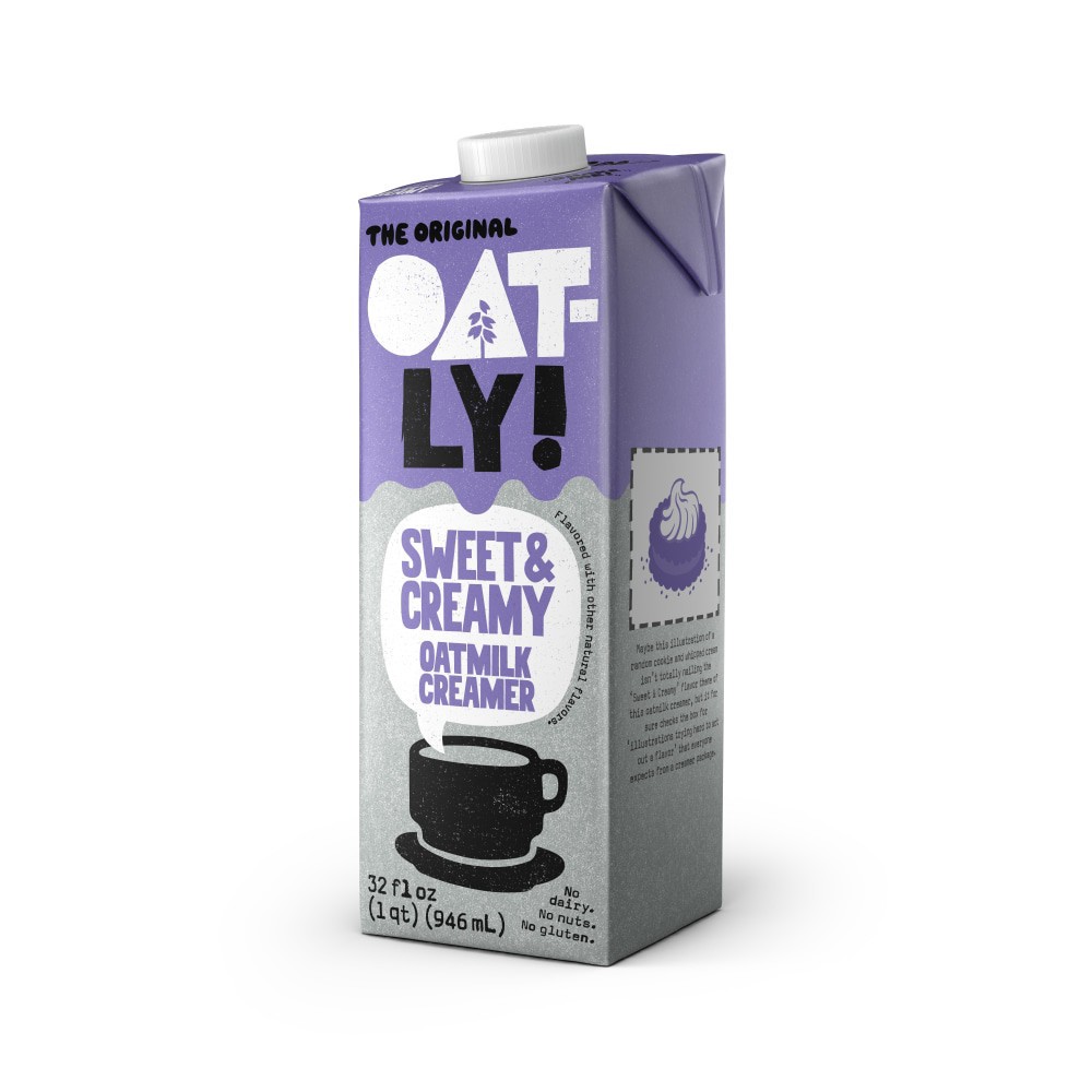 slide 2 of 2, Oatly Sweet & Creamy Oatmilk Creamer, 32 oz