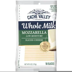 Cache Valley Whole Milk Sliced Mozzarella Cheese